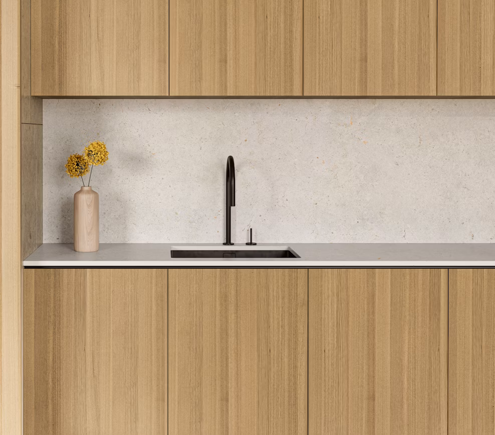 Dekton Polar 2 Dekton Polar mutfak tezgahı, saf beyaz parlak yüzey