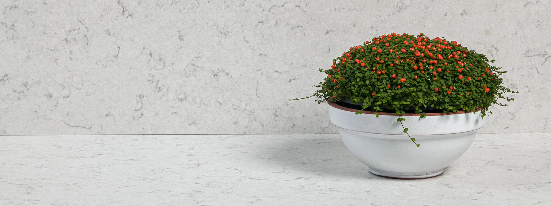 Çimstone Olympos 936 8 Çimstone Olympos Beyaz Calacatta Görünümlü Kuvars Tezgah