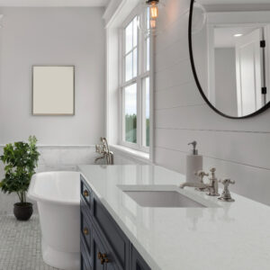 Coante Hielo beyaz kuvars mutfak tezgahı