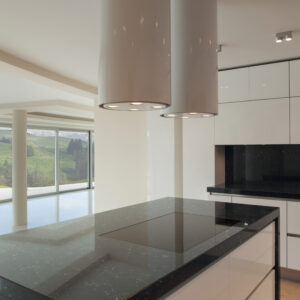 Coante Hygassos siyah kuvars mutfak tezgahı