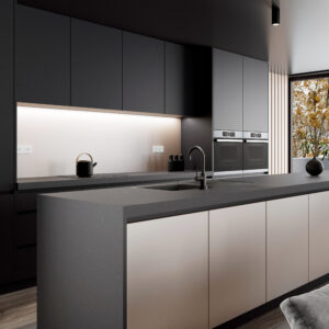 Coante Kaunos gri kuvars mutfak tezgahı